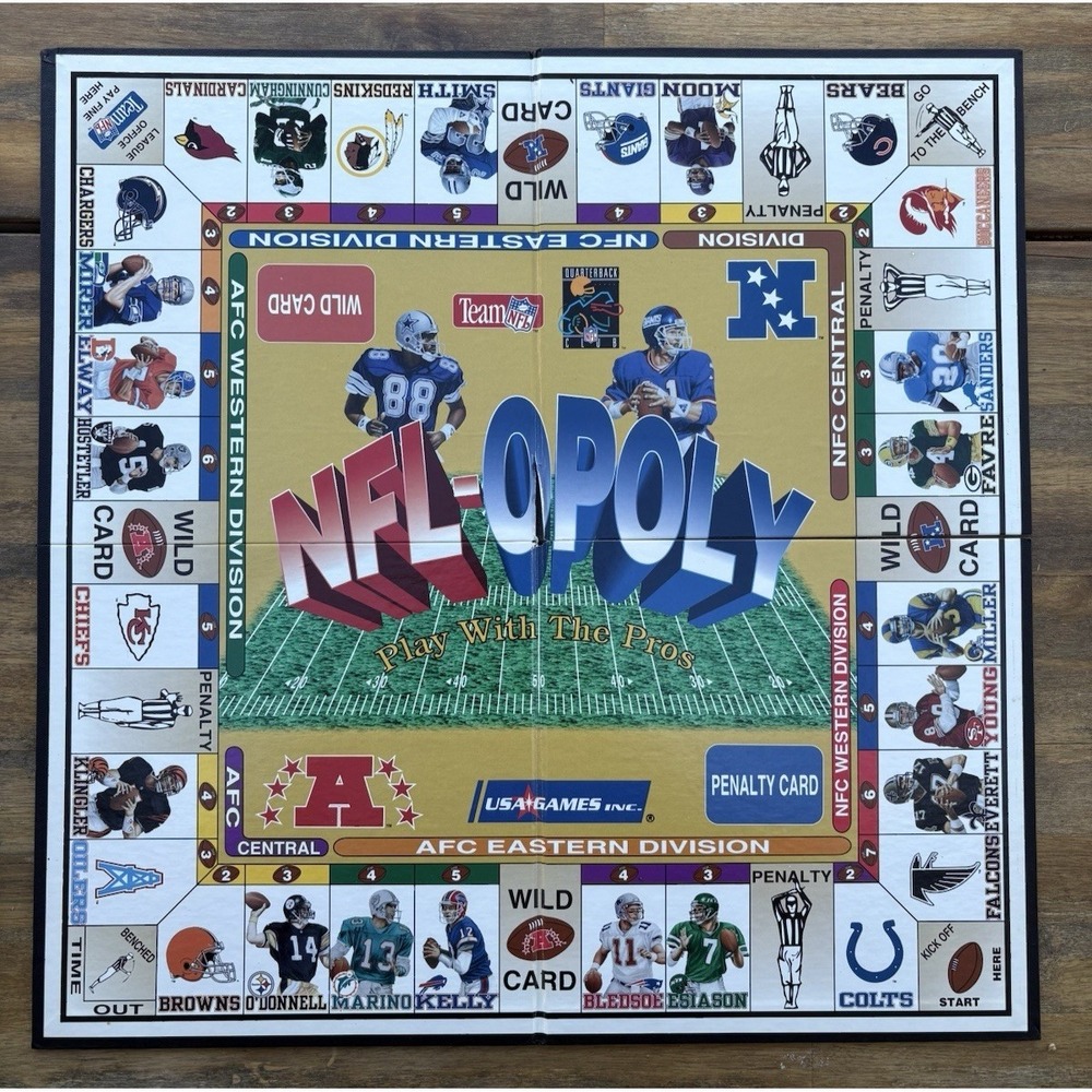 RARE NFL-Opoly The Game Of Champions Vintage USA Games No.‎ 1001 1st Version